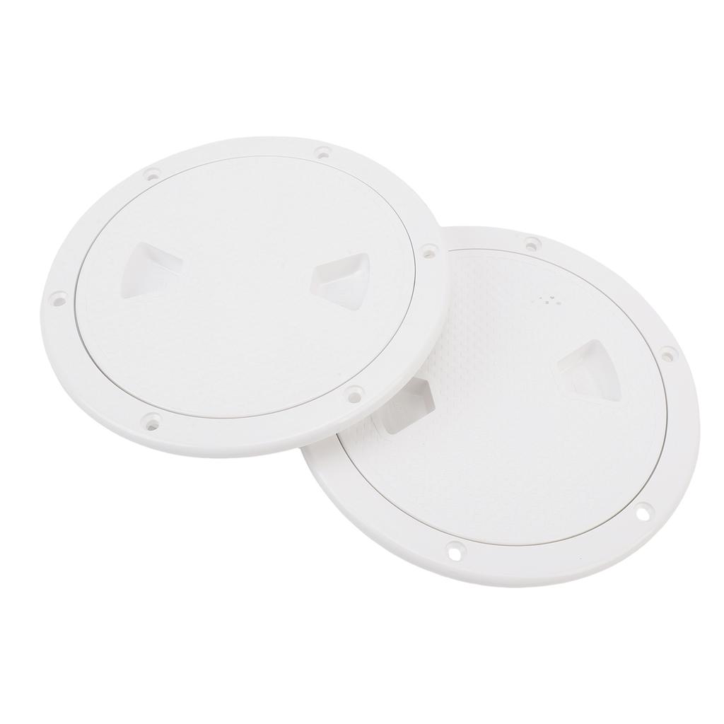 2PCS 6 Inch Boat Round Inspection Deck Plate with Detachable Cover for Marine Yacht White
