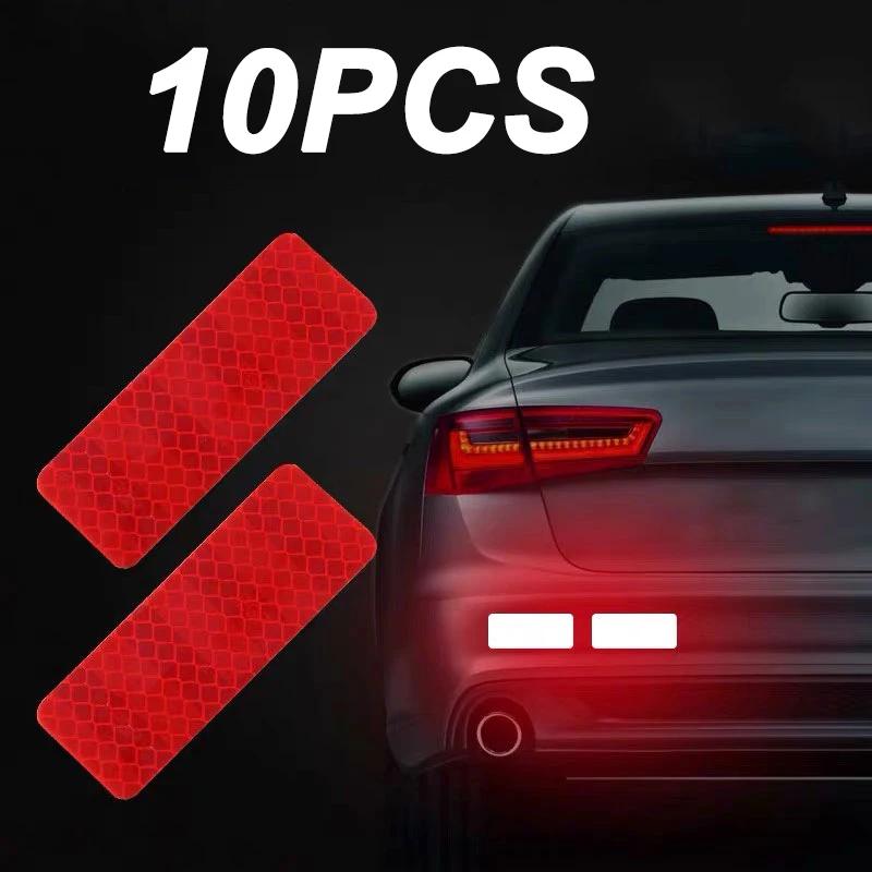 10Pcs Colorful Car Bumper Reflective Stickers Secure Reflective Warning Strip Tape Sticker Decals New Arrival Auto Styling Decal