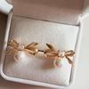 Women's Daily Accessory Grand Pearl Ribbon Earrings