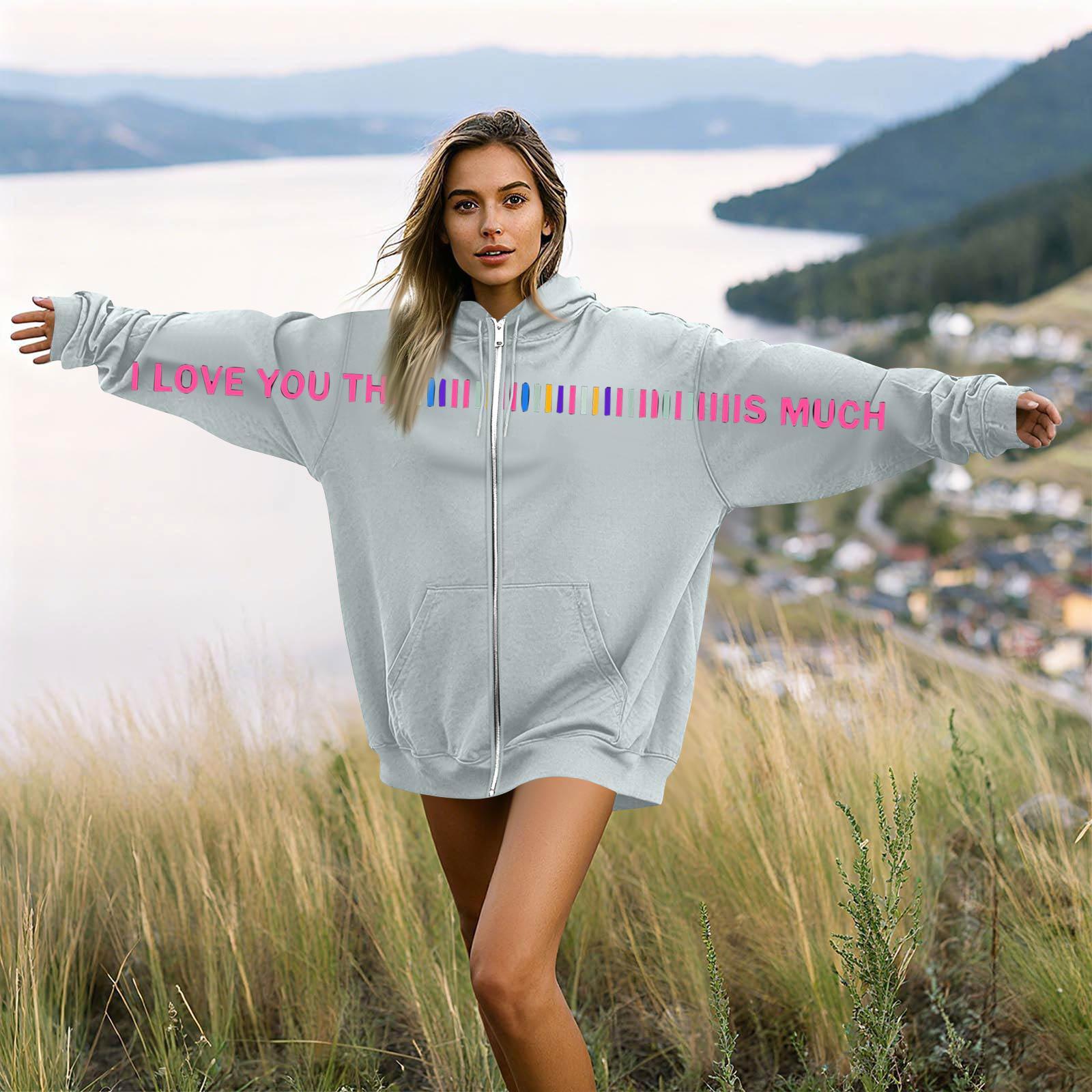 

Women s And Men s Unisex Fashion Casual Long Sleeve Printed Round Neck Hoodie Coat L