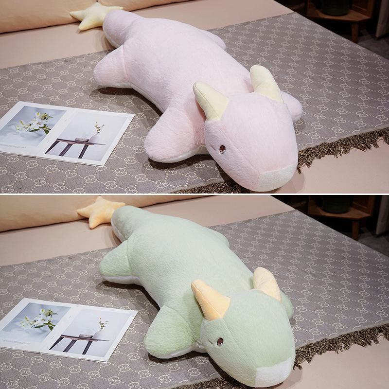 Cartoon Giant Star Dragon Green Pink Dragon Plush Dinosaur Plushie Toy Soft Stuffed Animal Doll Big Sleep Pillow Birthday Gift