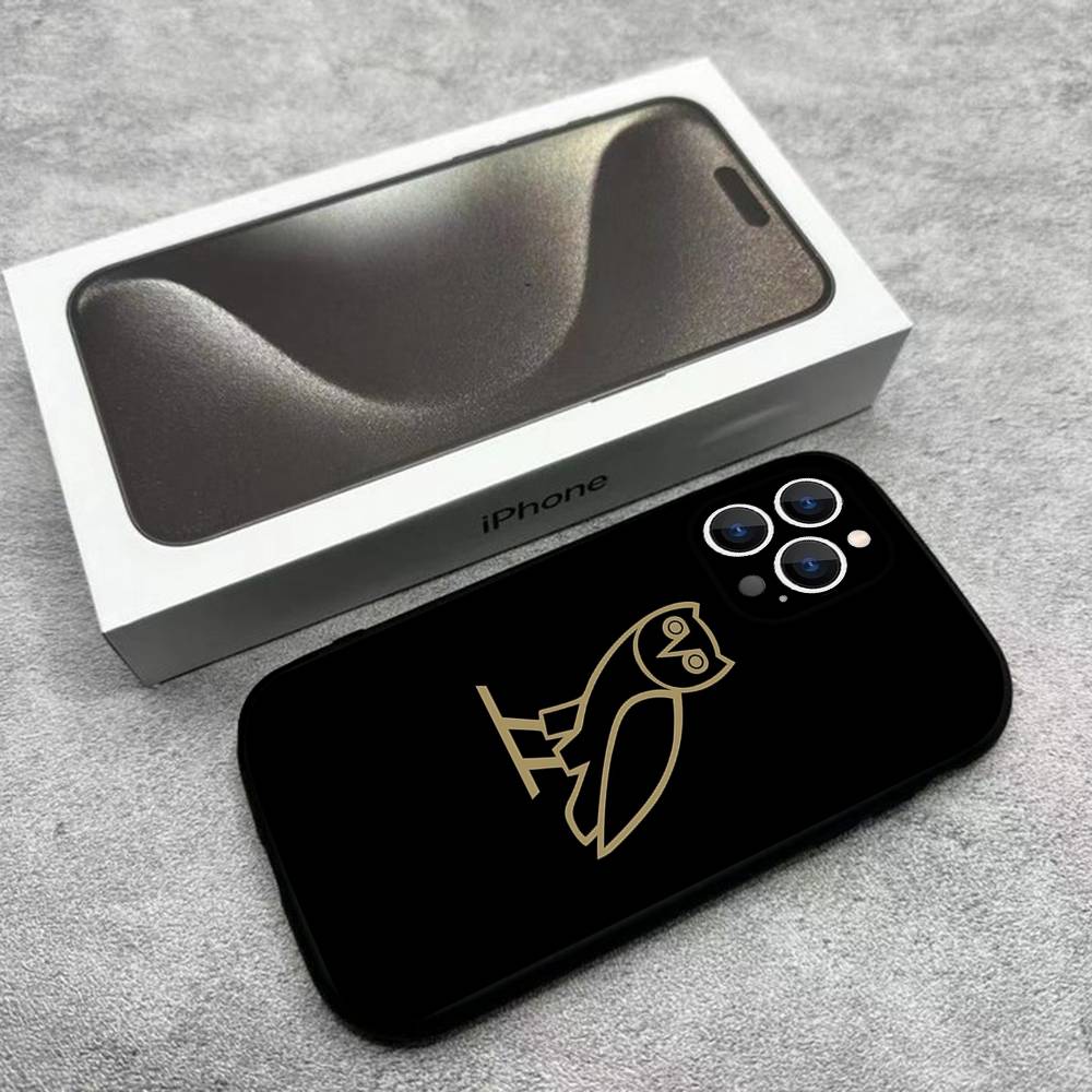 Custodia per Telefono D-Drake O-OvO OWL Per iPhone 17,16,15,14,13,12,Pro,Max,Plus,E,SE4,Air,Mini Scatola Morbida Nera