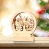 3D Wooden Christmas Tree Table Centerpiece Statue Decorative Reindeer Holiday Decor Desktop Ornament