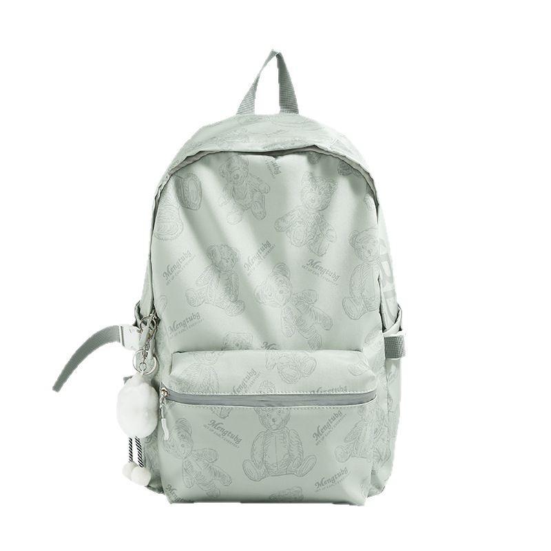 Schoolbag trendy ins style large capacity simple casual versatile dirt-resistant printed schoolbag junior high school student college student backpack