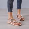 New flat-bottomed flower one-word plus size shoes size 43 bohemian sandals