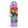 1PC Little Cowboy Horse Rider Western Print 750ml Color Plastic Sports Water Bottle Leakproof Flip Straw Lid Suitable for Sports Office Home Use