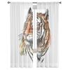 Tiger Watercolor Tulle Curtain Home Office Window Decor Bedroom Kitchen Balcony Modern Sheer Curtain