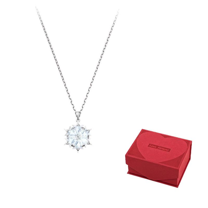 Swarovski Magic Necklaces Womens Silver F-Love Big Red Gift Box