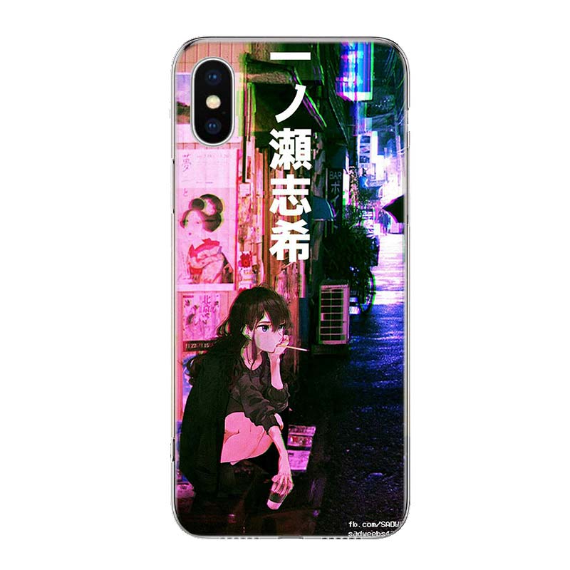 

Anime Vaporwave Glitch Hot For iPhone 17 Air 16 15 14 Plus 13 Mini 12 11 Pro Max Phone Case 16E 7 Print 8 SE Fundas Cover Soft C iPhone 14