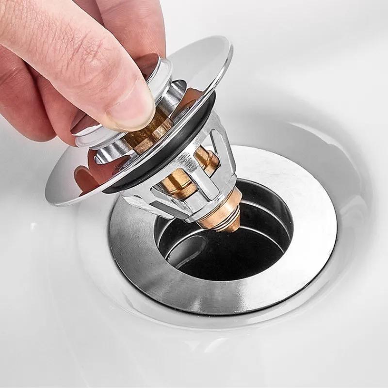 Bullet Core Push Type Stainless Steel Deodorant Plug Bathroom Basin Sink Pop Up Drain Stopper Kitchen Bathroom Faucet Accessorie
