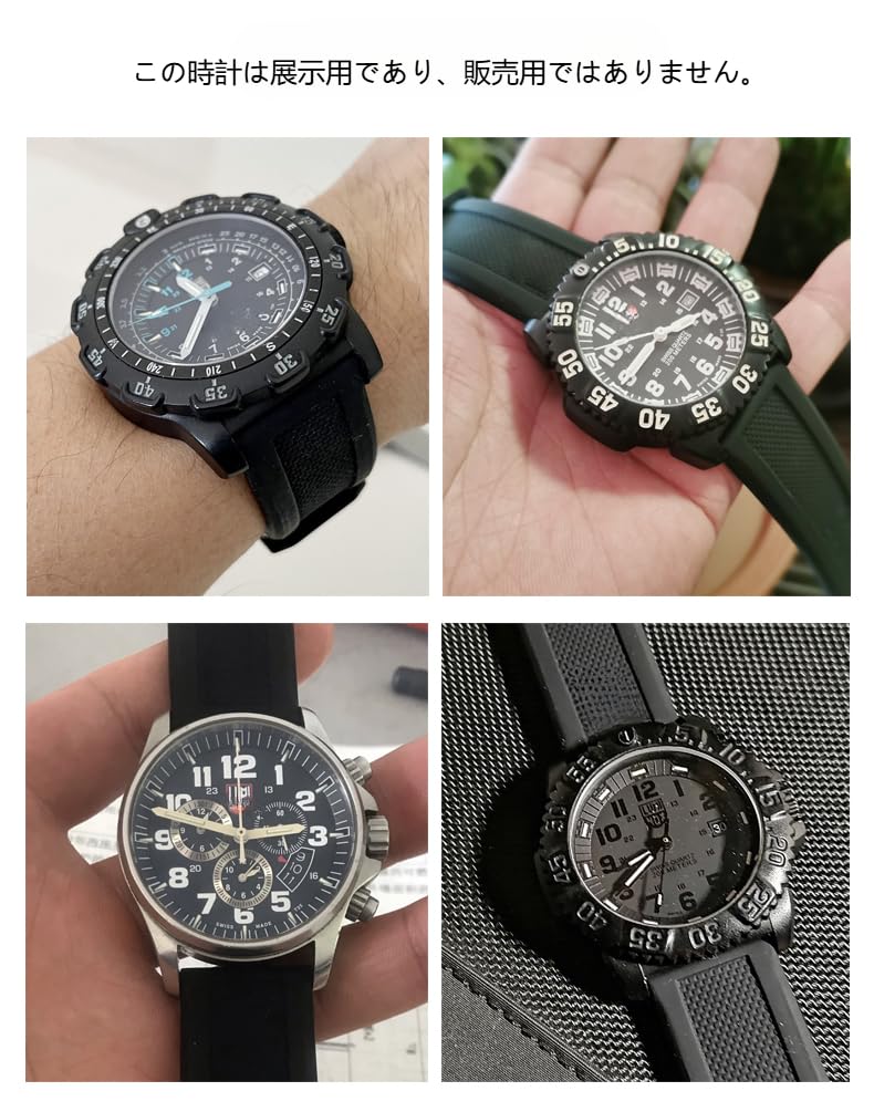 [syzynicy] Soft Silicone Watch Strap Compatible with Luminox 1820/7251/3050/3051/3150/3080/8800 (Black Buckle, 23mm)