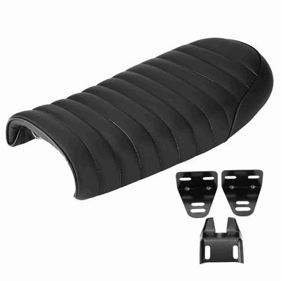 Motorcycle PU Leather Vintage Cafe Racer Seat Flat Saddle Cushion for CG125 GN CG CB400SS