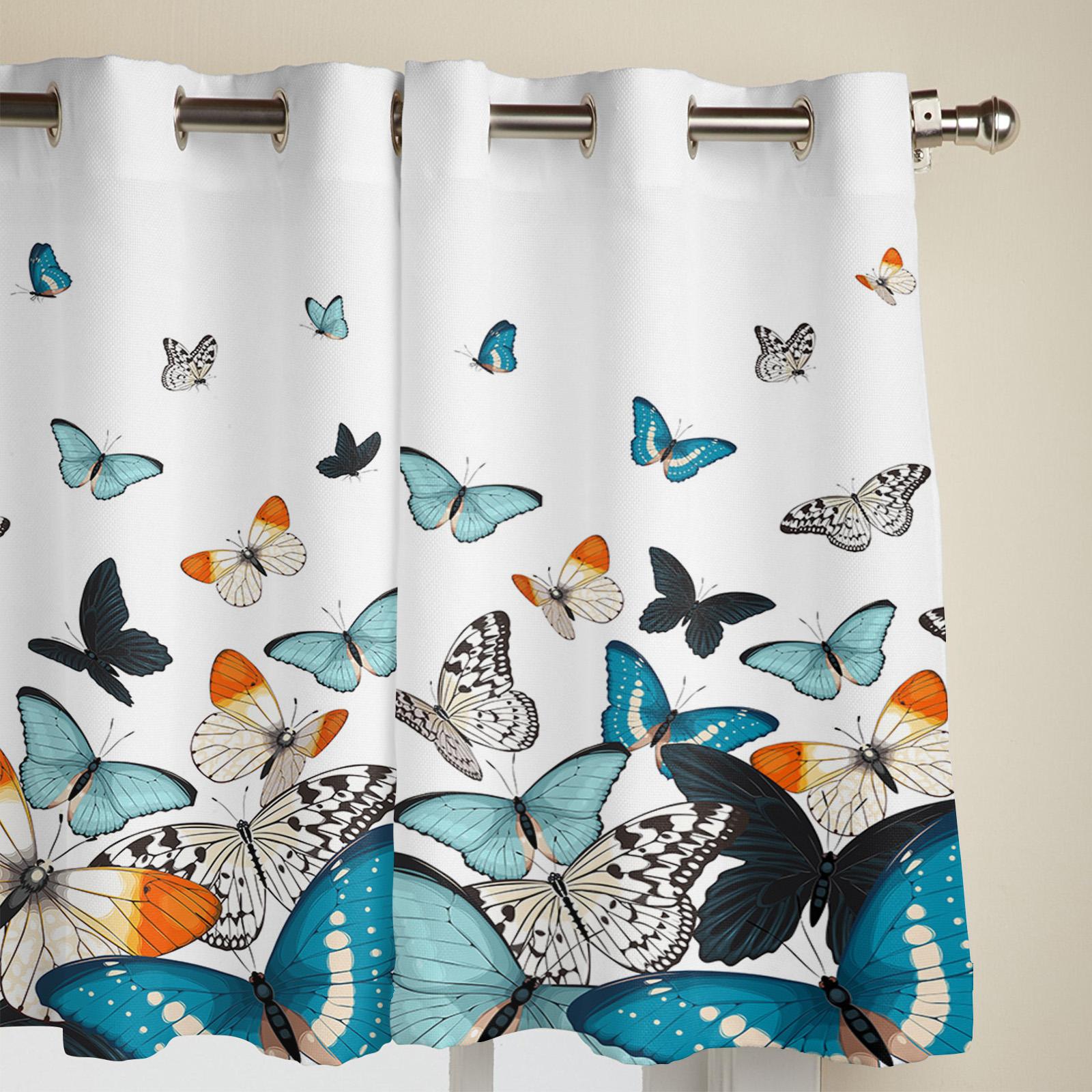Пасторальные градиентные шторы с бабочками для спальни — фото 4