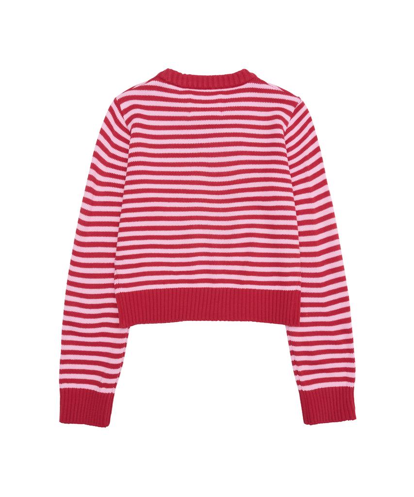 AMES-WORLDWIDE Basic Small Logo Stripe Knit Red