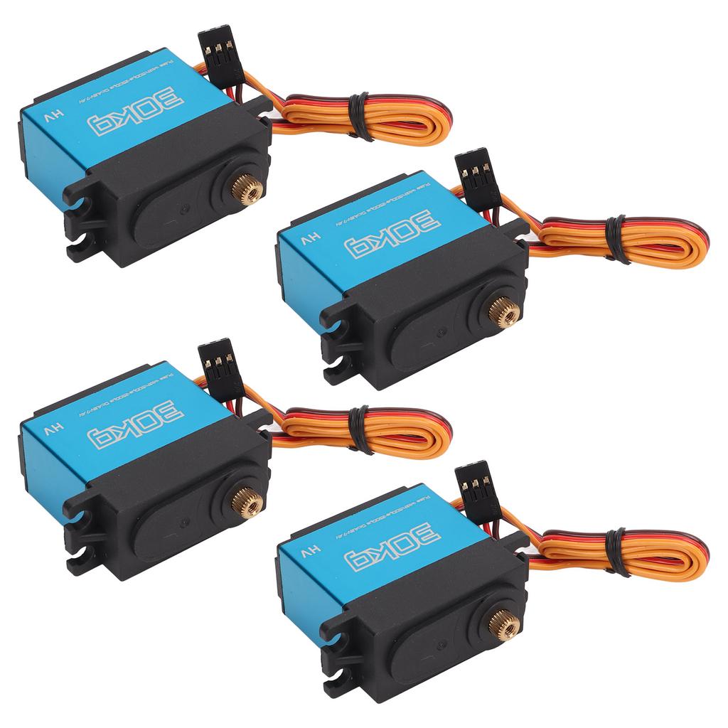 4Pcs 30kg RC Metal Gear Digital Servo with 25T Metal Servo Arm for 1 10 Remote Control Car Plane