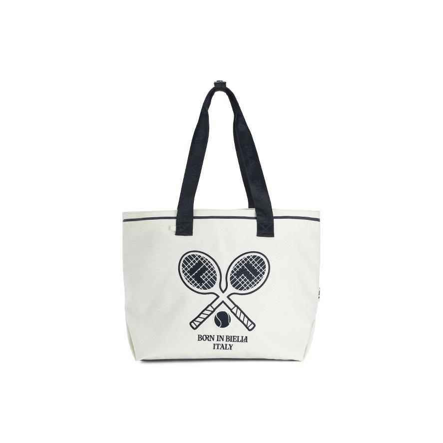 Fila Tennis Fashionable Personality Trendy Classic Casual Sports Versatile Durable Fabric Handheld Shoulder Bag Women bags Egrets-White A13W543162FWT Heron White