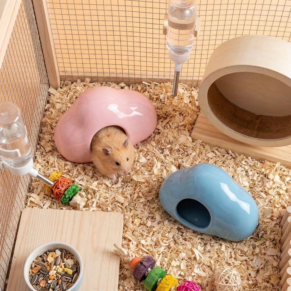 Smooth Surface Ceramic Hamster Nest Anti Biting Pet Ice Cold House Hamster Cage Summer Cooling