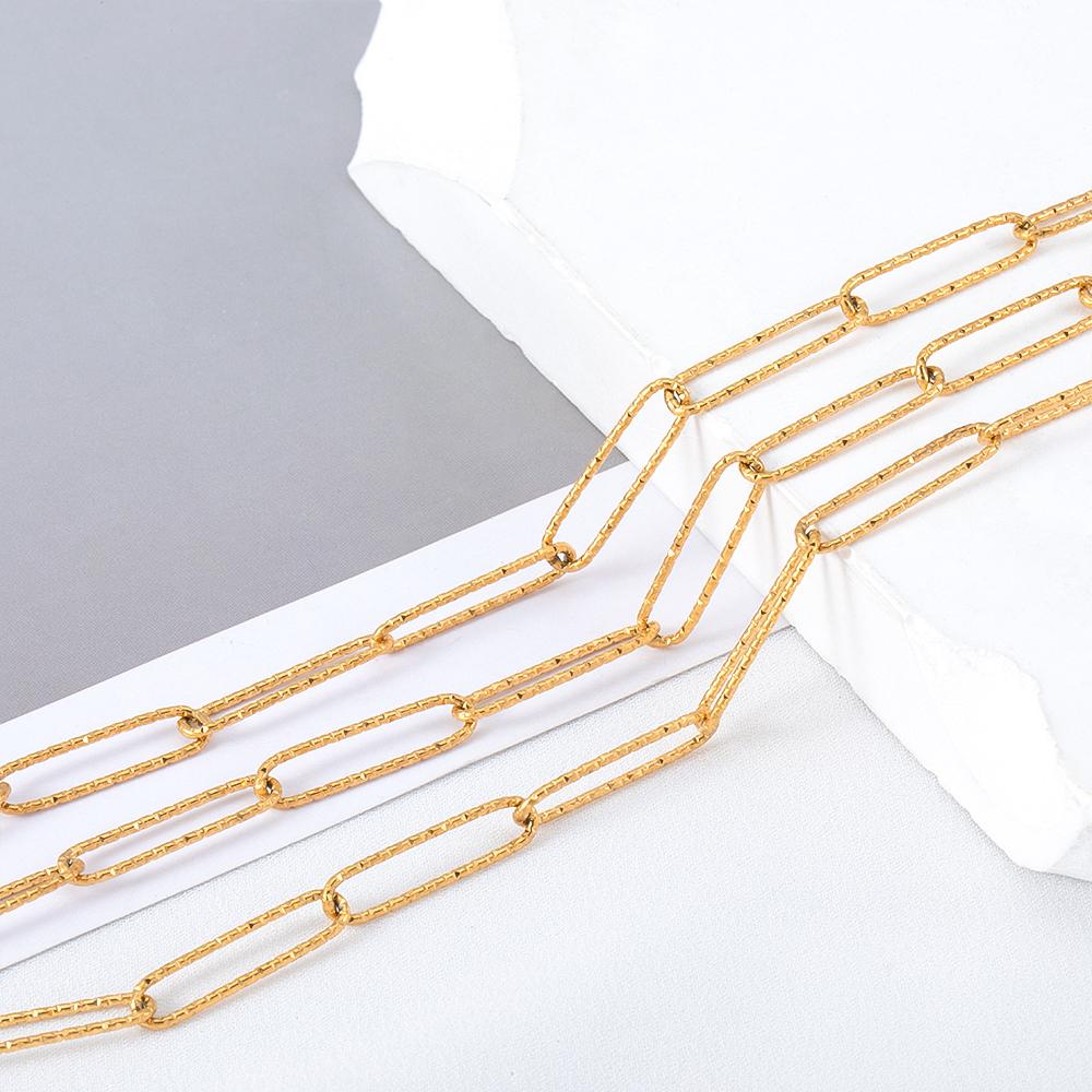 2Meters Multi-Style Stainless Steel Gold Color Link Chain for DIY Women Man Bracelet Necklace Chains Jewelry Making Accessories