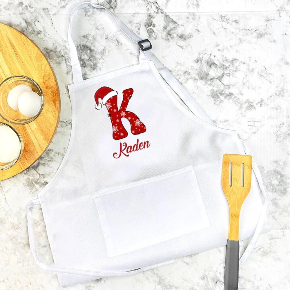 Personalized Apron for Kids Initial and Name Custom Toddler Apron for Girls and Boy Cooking Baking Kitchen Apron