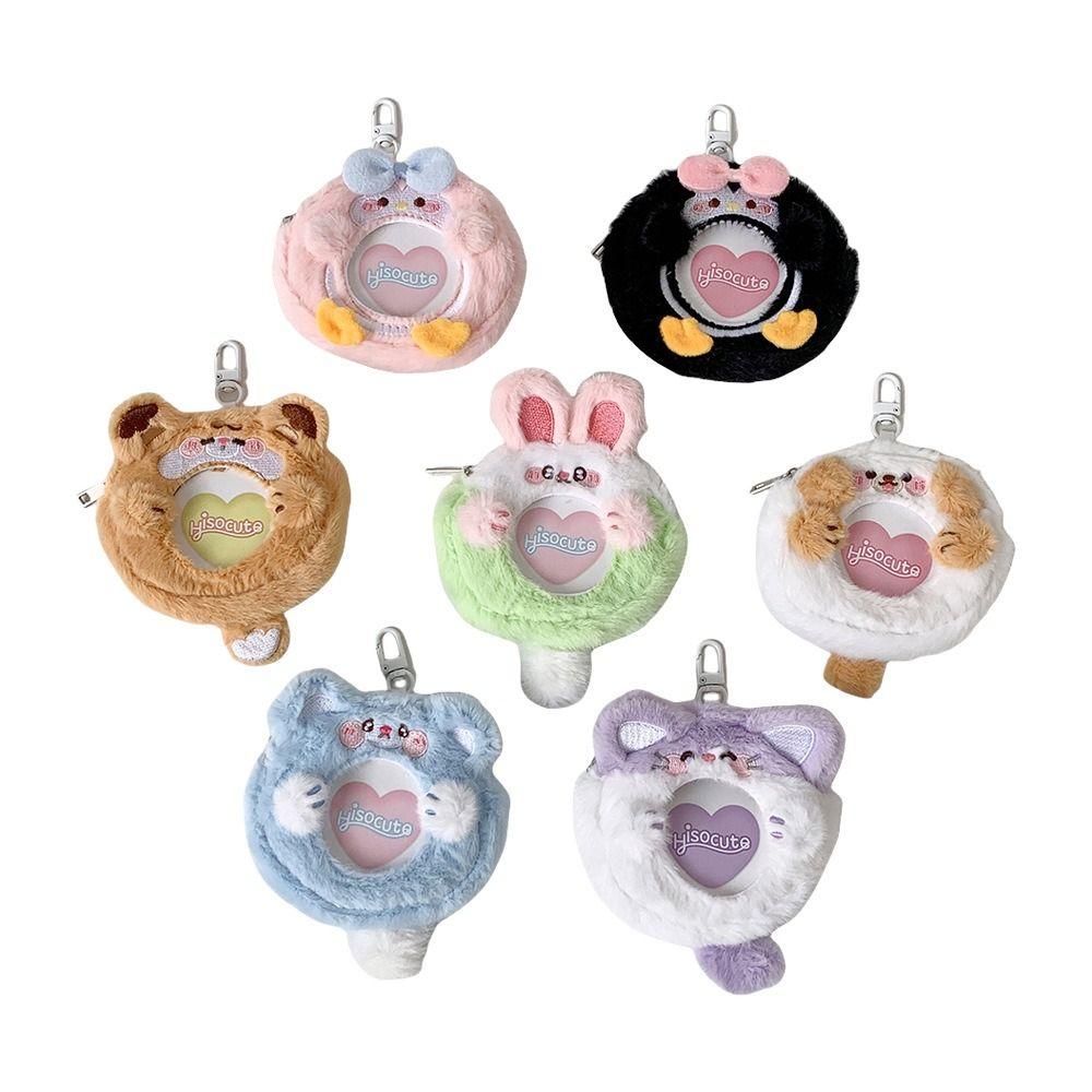 Cartoon Mini Ausweishalter Tasche Niedliches Tier Ausweis Präsentationsgeldbörse Tragbare Fotoaufbewahrungstasche Lippenstift