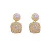 French Light Luxury High-end Fashion Pearl Zircon Earrings Sweet and Versatile Temperament Earrings