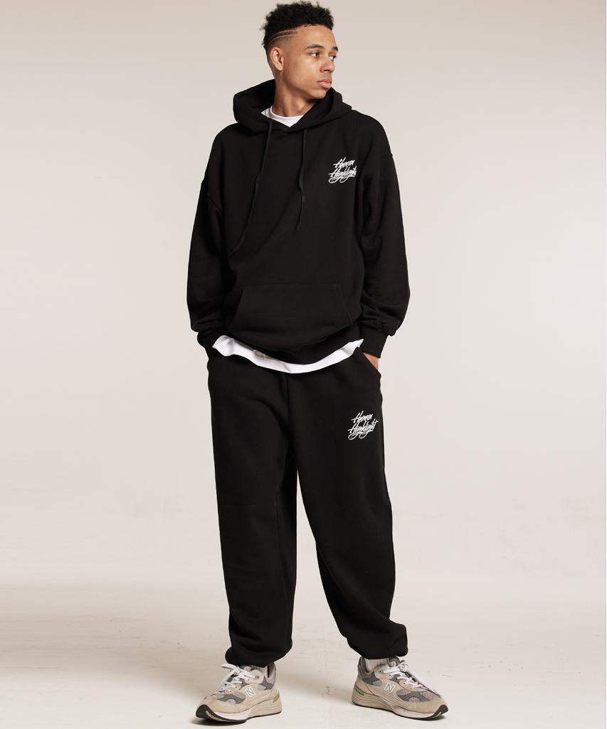 CREAM SODA LAB Human Highlight Logo Jogger Pants Black White