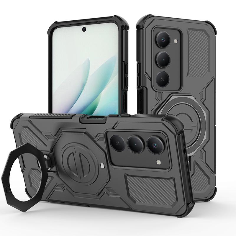 KEYSION Shockproof Magnetic Case for Xiaomi POCO M8s 5G Upright Live Metal Ring Stand Phone Back Cover for POCO M8s 5G