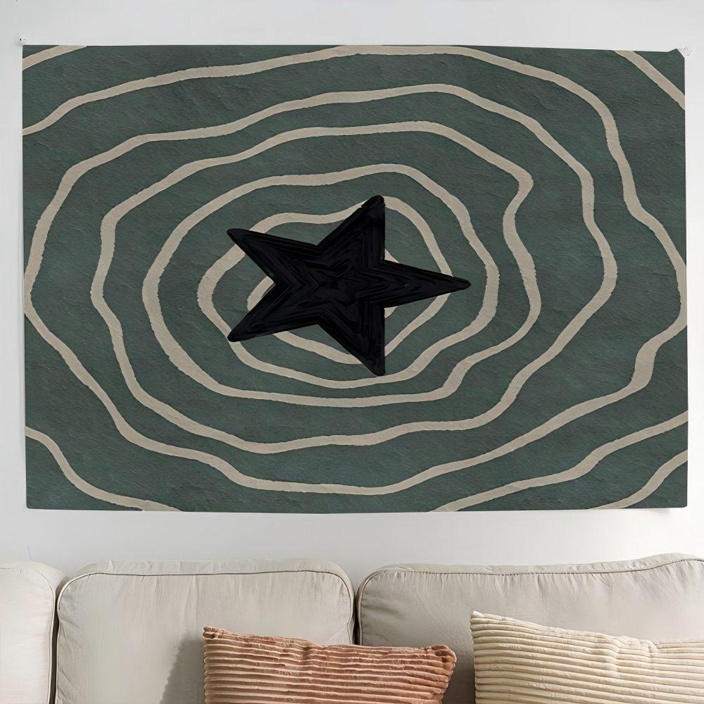 

VIKAMA Minimalist Star Pattern Tapestry Scandinavian Style Bedroom Bedside Ins Style Fivepointed Star Living Room Decoration 74x94cm(29x37in)