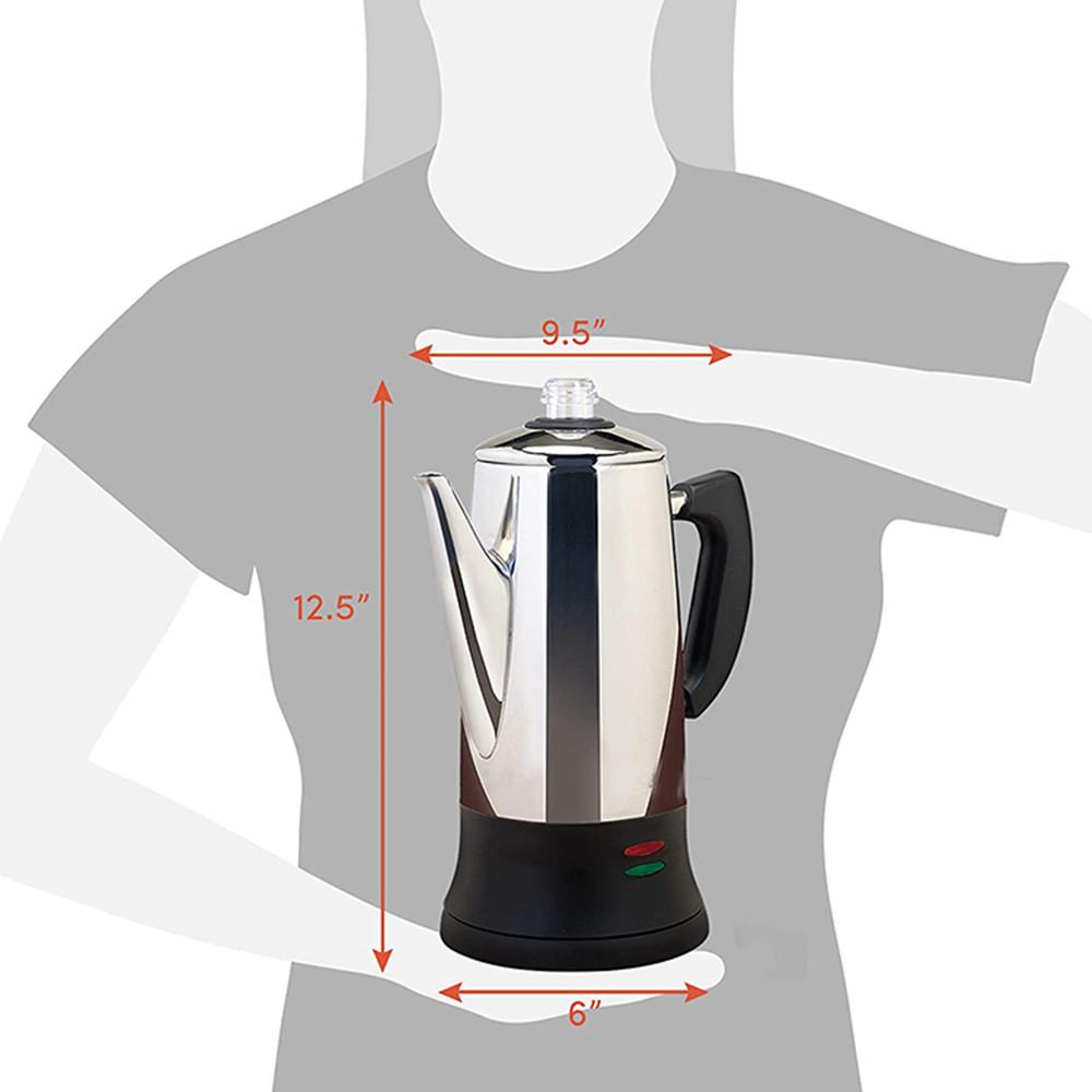 Stainless Steel Electric Coffee Percolator 110v 220v Coffee Maker Pot Cafe  Maker Coffee Tools Gift for Coffee Lovers 12Cups