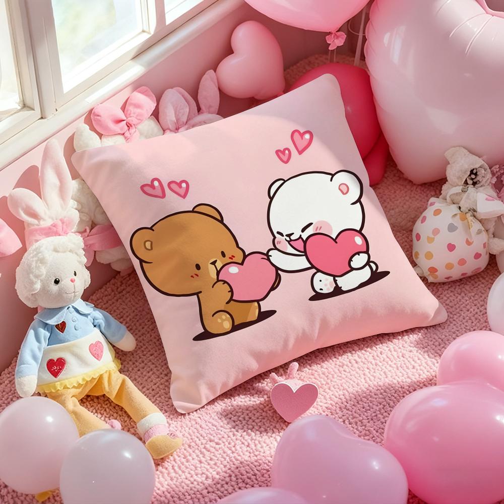 Panda Bubu And Dudu Cushion Cover Pattern Printed Pillowcase for Living Room Sofa Cushion Cover & Bedroom Decor