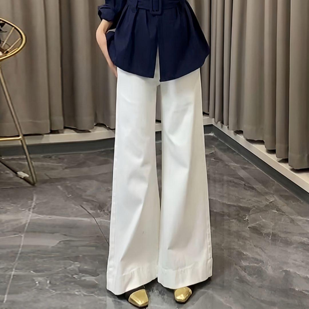 

Elegant Autumn Women s Two-Piece: Slim-Fit Shirt & High-Waisted Wide-Leg Pants Set 2025 Small