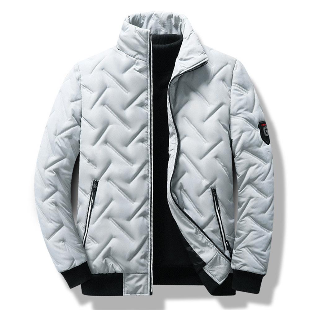Men's Jacket Autumn and Winter Men's Fashion Cotton-padded Clothes Trendy Short Stand-up Collar Casual Down Cotton-padded Clothes