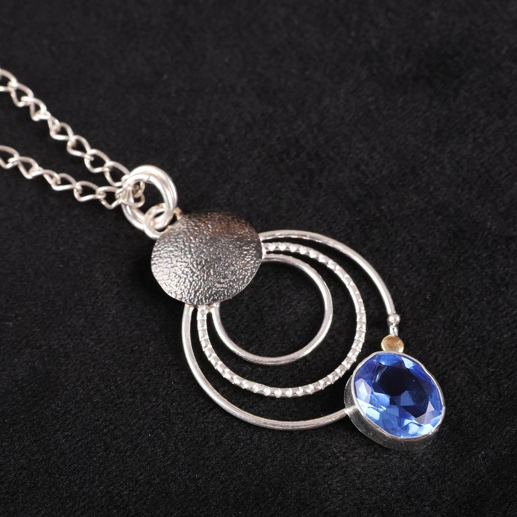 Tanzanite Gemstone Solid 925 Sterling Silver Handmade Wonderful Pendant For Wedding Gift