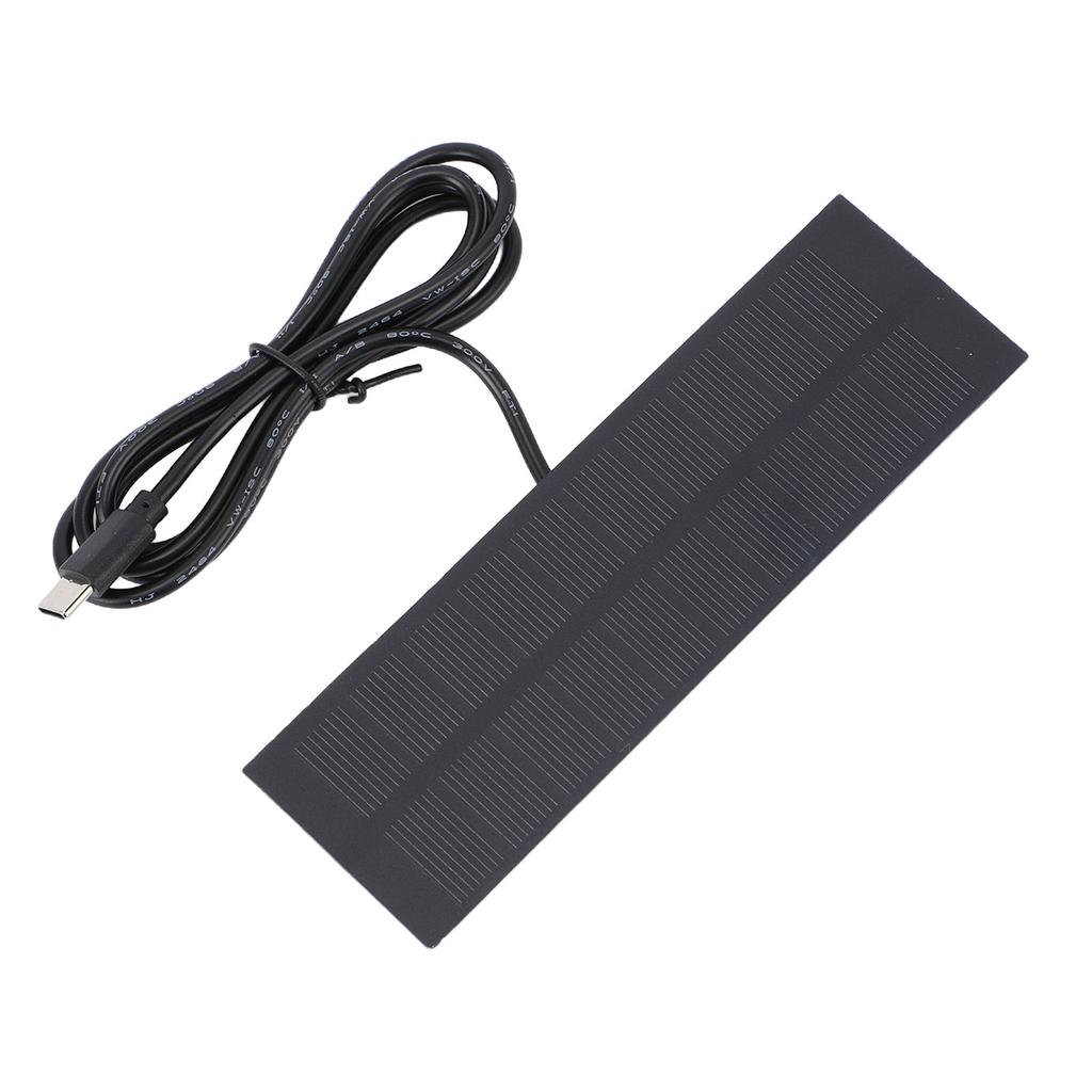 1W Solar Charger Polycrystalline Solar Panel with Type C Port for Smartphones Power Banks Outdoor Camping