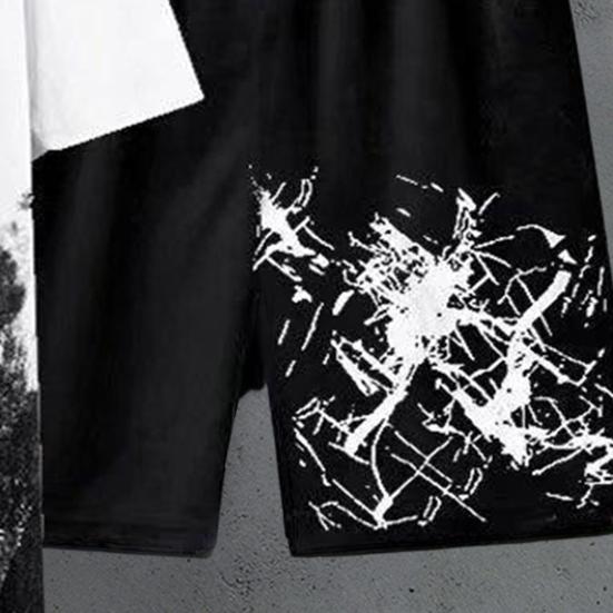 Summer Tracksuit Fashion O-Neck Quick Drying T-shirt Shorts Set Men Loose T-shirt Shorts Jogger Outfit Sportswear Suit Streetwear