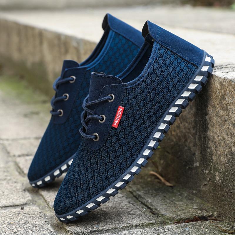 Summer breathable hollow lace-up one men's student casual sports shoes mesh shoes men's mesh shoes
