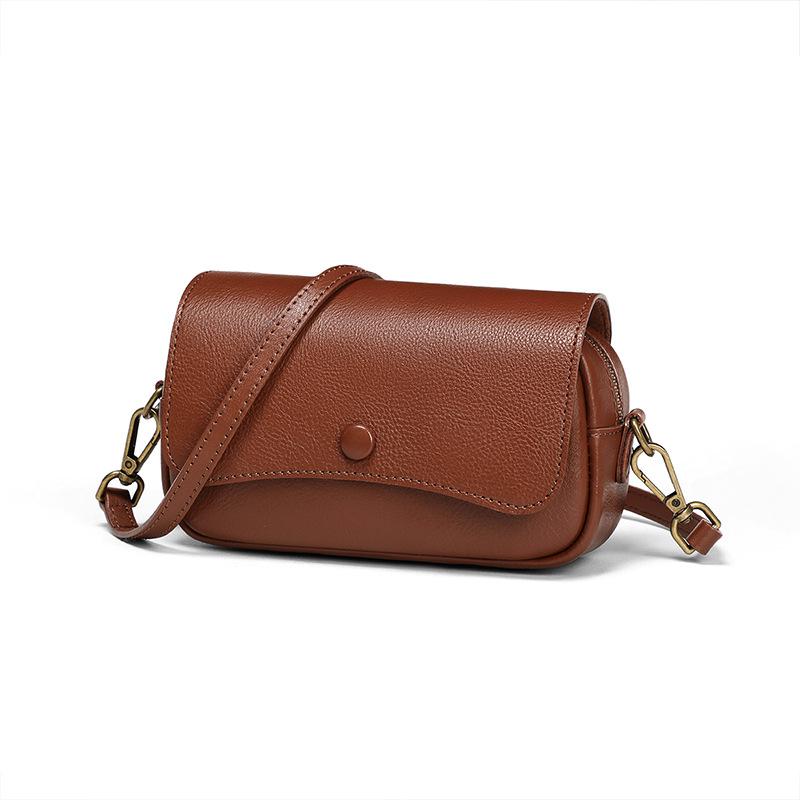 

Сумка женская женская сумка через плечо Baotou Layer Cowhide High-grade Texture Niche Shoulder Bag