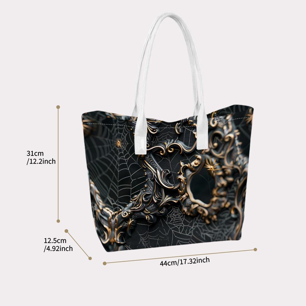 Gothic Dark Pattern Ladies Casual Daily Tote Bag Stylish Portable Outdoor Shoulder Bag for Women