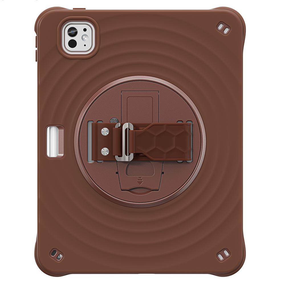 For iPad Pro 11 (2024) Case Hand Strap Kickstand TPU+PC+Silicone Tablet Cover