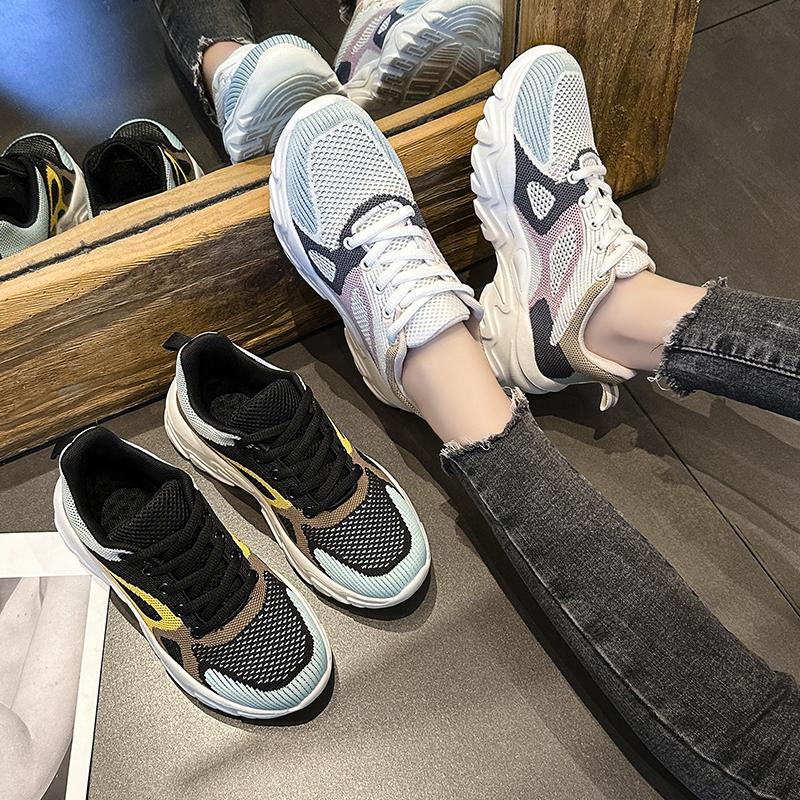 TUINANLE Damesko Mesh Pustende Unisex-plattformsneakers Blandede farger Uformelle menn tennissko