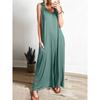 Women's Fashion Casual Summer Spring Solid Color Print Sleeveless V-Neck Loose Waistline Trousers Jumpsuits & Rompers