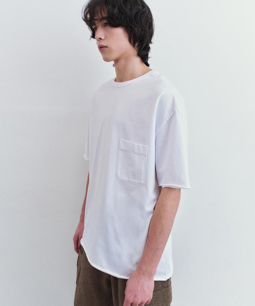 INSILENCE Oversized Cutoff Pocket T-Shirt White