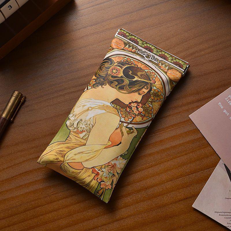 Leather Automatic Closing Glasses Case - Portable Spring Clip Storage for Sunglasses & Myopia Glasses