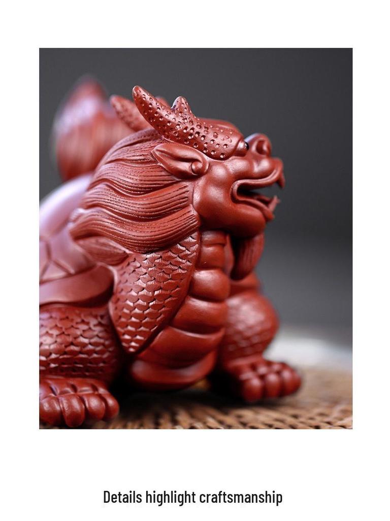 Handmade Yixing Zisha Dragon Turtle Tea Pet for Tea Ceremony