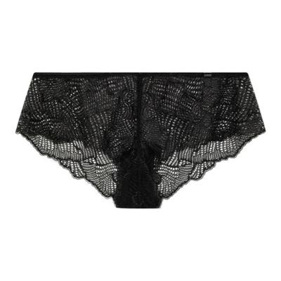 Solid Color Sexy Lace Trim Hipster Underwear Women Underwear Black QF7172AD-UB1