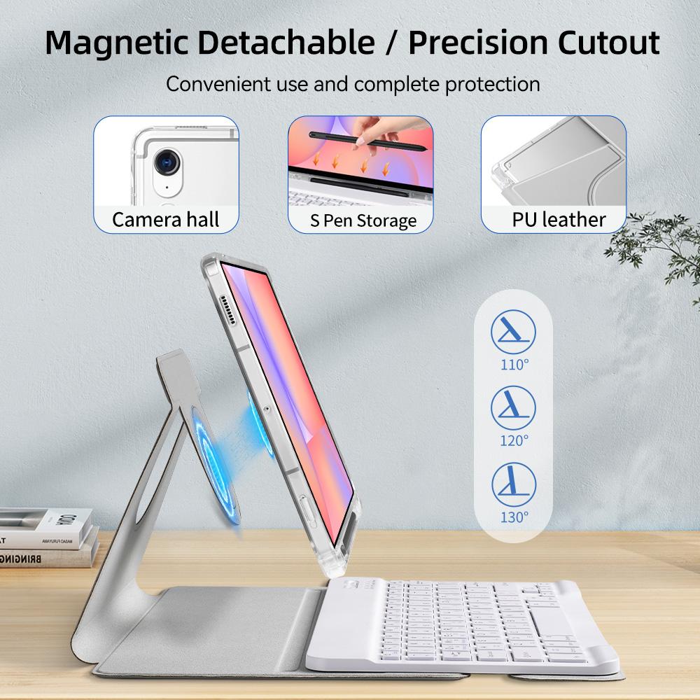 Magic Keyboard For Samsung Galaxy Tab S10 FE 10.9 X520 X526 Case for Tab S9 FE S10 FE11' Lite Smart Tablet Keyboard Case