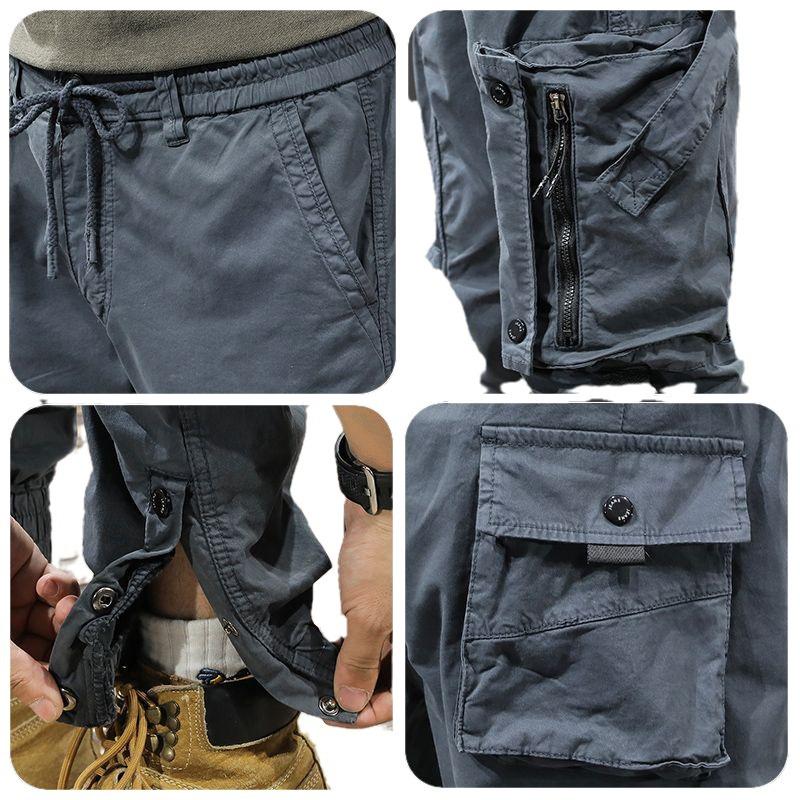Men's Tactical Slim Fit Retro Washed Overalls for Autumn/Winter - Heavy-Duty, Cuffed Casual Pants