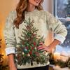 Women's Casual Fashion Round Neck Plus Velvet Thickened Christmas Print Sweatshirt