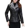 Warme Winterjacke Stilvolle Herbst-Winter-Damen-Plüsch-Kunstlederjacke mit Reißverschlusstaschen Warmer Slim Fit-Cardigan-Mantel