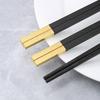 Elegant Black Alloy Chopsticks with Silver Heads, 10 Pairs